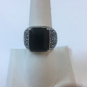 Men’s Stainless Steel & Black Onyx Ring
